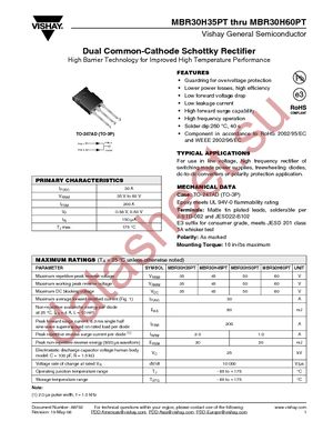 MBR30H45PT-E3/45 datasheet  